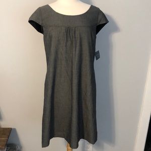 Cap sleeve grey suit dress